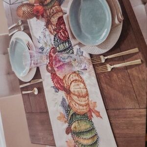 Nicole Miller Home 14 x 72 Multicolor Beaded Pumpkins Table Runner